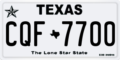 TX license plate CQF7700