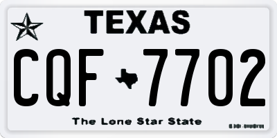 TX license plate CQF7702