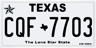 TX license plate CQF7703