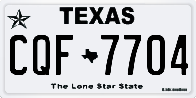 TX license plate CQF7704