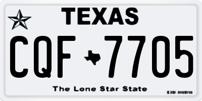 TX license plate CQF7705