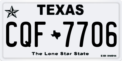 TX license plate CQF7706