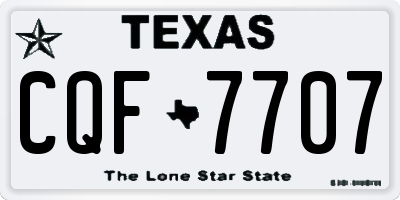 TX license plate CQF7707