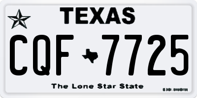 TX license plate CQF7725