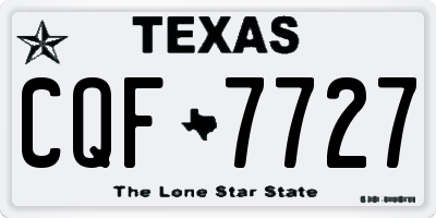TX license plate CQF7727