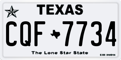 TX license plate CQF7734