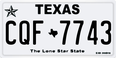 TX license plate CQF7743