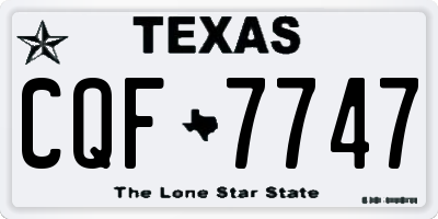 TX license plate CQF7747