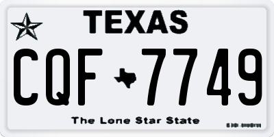 TX license plate CQF7749