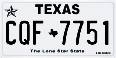 TX license plate CQF7751