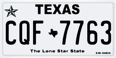 TX license plate CQF7763