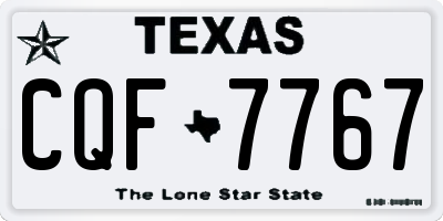TX license plate CQF7767