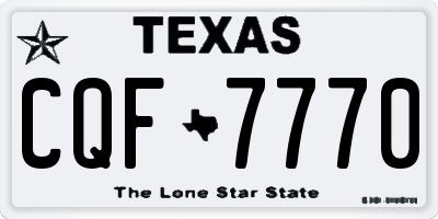 TX license plate CQF7770