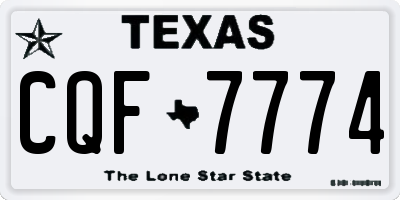 TX license plate CQF7774