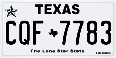 TX license plate CQF7783