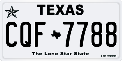 TX license plate CQF7788