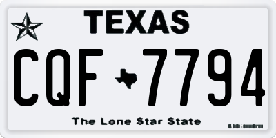 TX license plate CQF7794