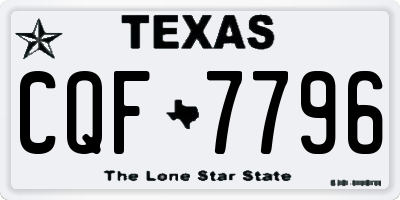 TX license plate CQF7796
