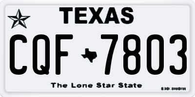 TX license plate CQF7803