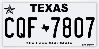 TX license plate CQF7807
