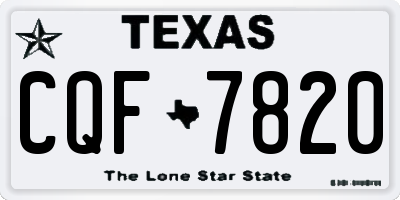 TX license plate CQF7820