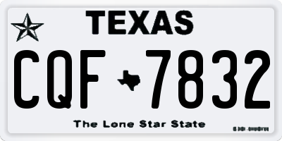 TX license plate CQF7832