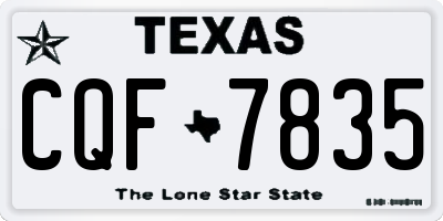 TX license plate CQF7835