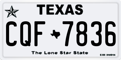 TX license plate CQF7836