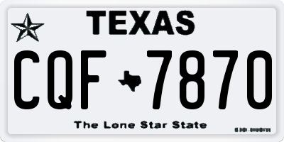 TX license plate CQF7870