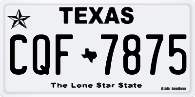 TX license plate CQF7875