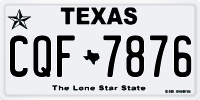 TX license plate CQF7876