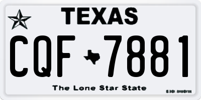 TX license plate CQF7881