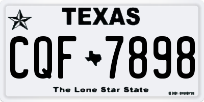 TX license plate CQF7898