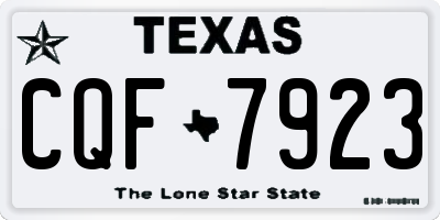 TX license plate CQF7923