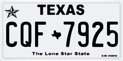 TX license plate CQF7925