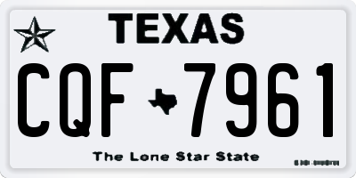 TX license plate CQF7961