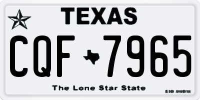 TX license plate CQF7965