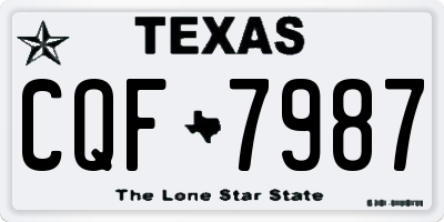 TX license plate CQF7987