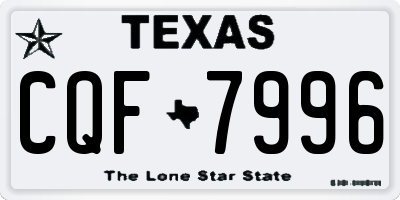 TX license plate CQF7996