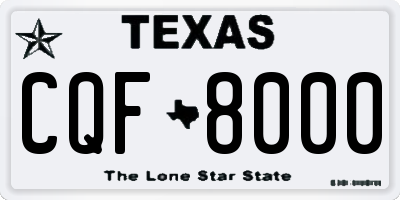 TX license plate CQF8000