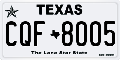 TX license plate CQF8005