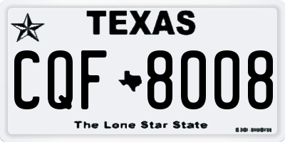 TX license plate CQF8008