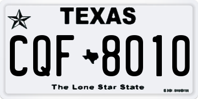 TX license plate CQF8010