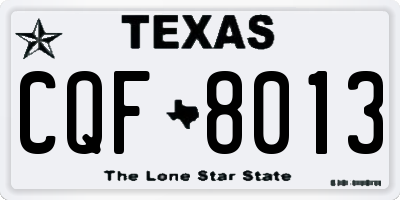 TX license plate CQF8013