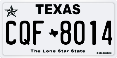 TX license plate CQF8014