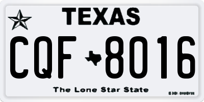 TX license plate CQF8016
