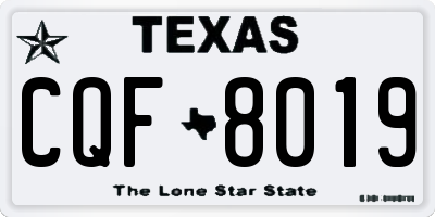 TX license plate CQF8019