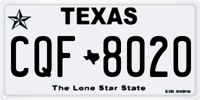 TX license plate CQF8020