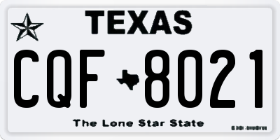 TX license plate CQF8021