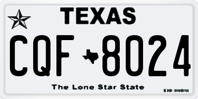 TX license plate CQF8024